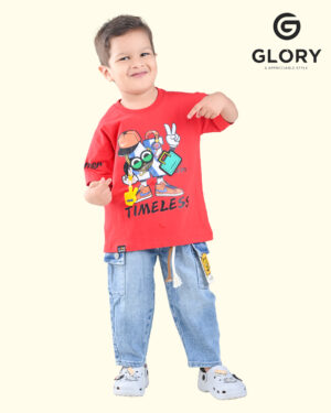 Boys Cartoon Patch Oversized T-shirt