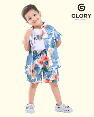 Boys Tropical Print 3 Piece Co-Ord Set