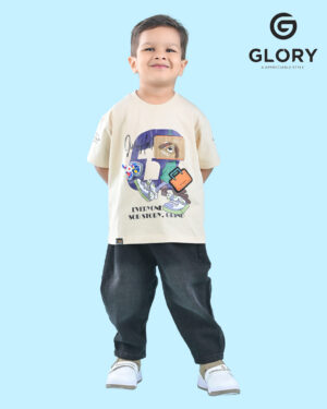 Boys Cartoon Patch Oversized T-shirt With Fidget Spinner