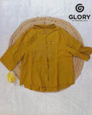 Women's Fancy Linen Top With Elegant Floral Thread Work