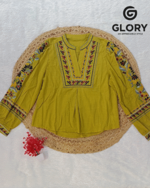 Women's Fancy Top With Beautiful Multicolor Embroidery Work