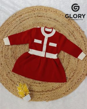 Girls Rusty Red Santa Claus Style Trendy Frock