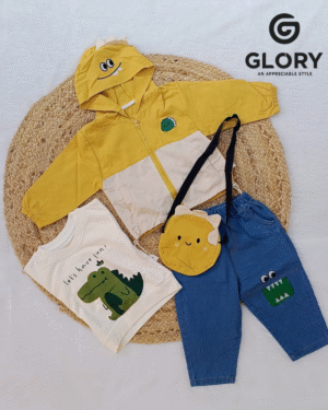 Boys Friendly Croc 4 Piece Fancy Cord Set With Stylish Sling Bag