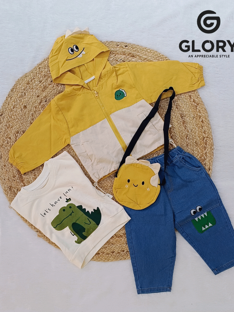 Boys Friendly Croc 4 Piece Fancy Cord Set With Stylish Sling Bag