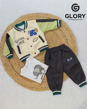 Boys Sporty Elephant 3 Piece Fancy Cord Set