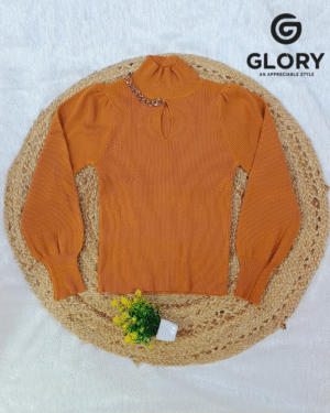 Women Knitted High Neck Top – Winter Cozy & Stylish