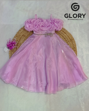 Glory Pink Ruffle Party Gown for Girls
