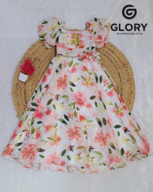 Glory Floral Puff-Sleeve Party Gown