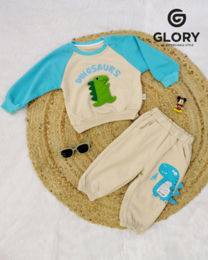 Boys Dinosaur Theme Cord Set | Full Sleeve t-shirt & Pant  Co-Ord Set