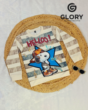 Boys Snoopy Printed Full-Sleeve T-Shirt | Soft Cotton Casual Wear | Comfortable & Trendy Kids T-Shirt