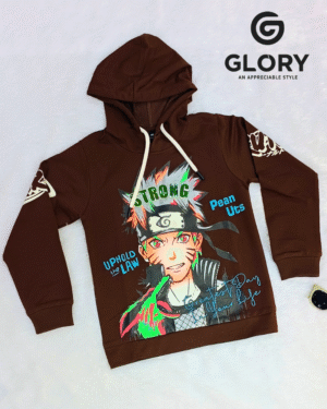Boys Naruto Printed Hoodie | Anime Graphic Full-Sleeve Sweatshirt | Soft & Stylish Winter Wear for Kids