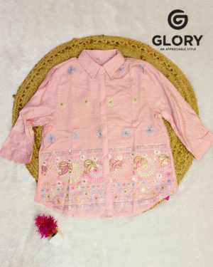 Women Party Wear Shirt with Elegant Embroidery Work | Stylish Formal & Evening Top