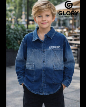 Boys Funky Denim Shirt | Trendy Printed Casual Shirt for Kids